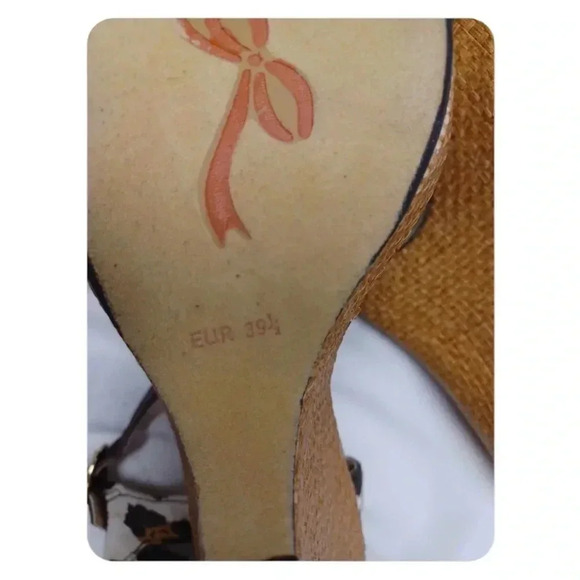 Poetic Licence Behave Yourself  Animal Canvas T Strap Wedge Peep Toe Size 39.5 - Picture 10 of 10